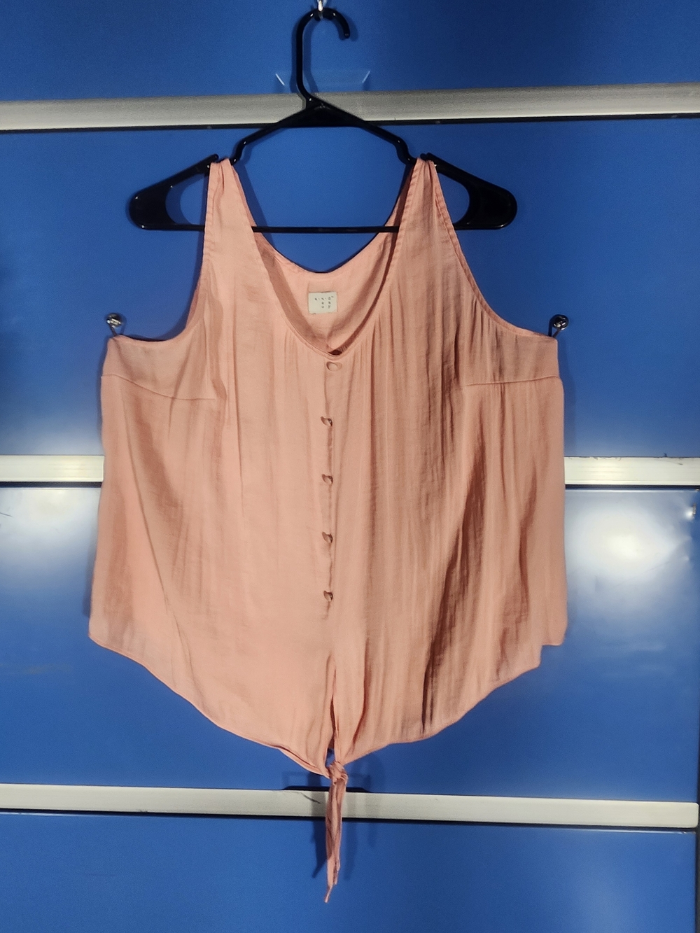 a new day Lightweight Pink Tie-Front Tank Top